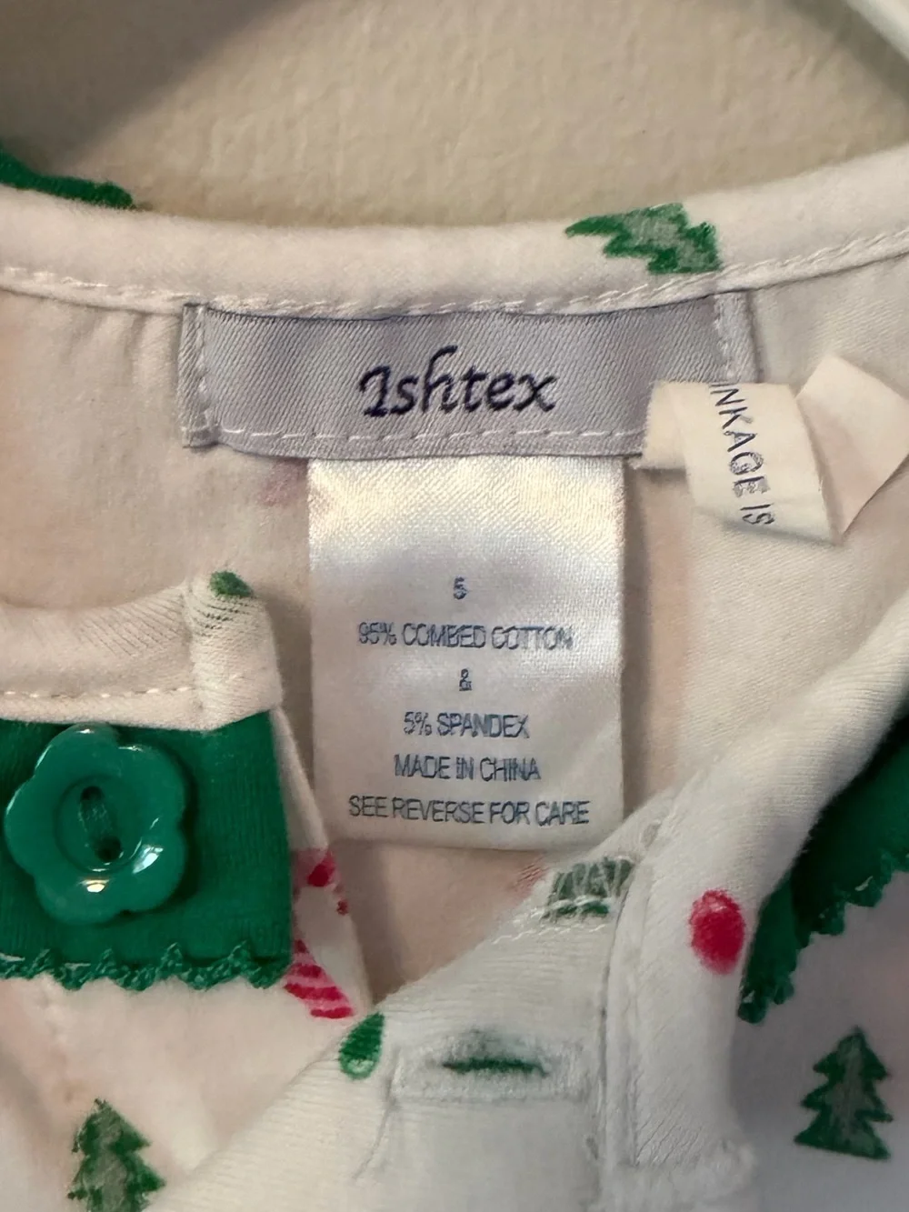 Ishtex Holiday Candy Cane Print Kids Top with Green Leggings